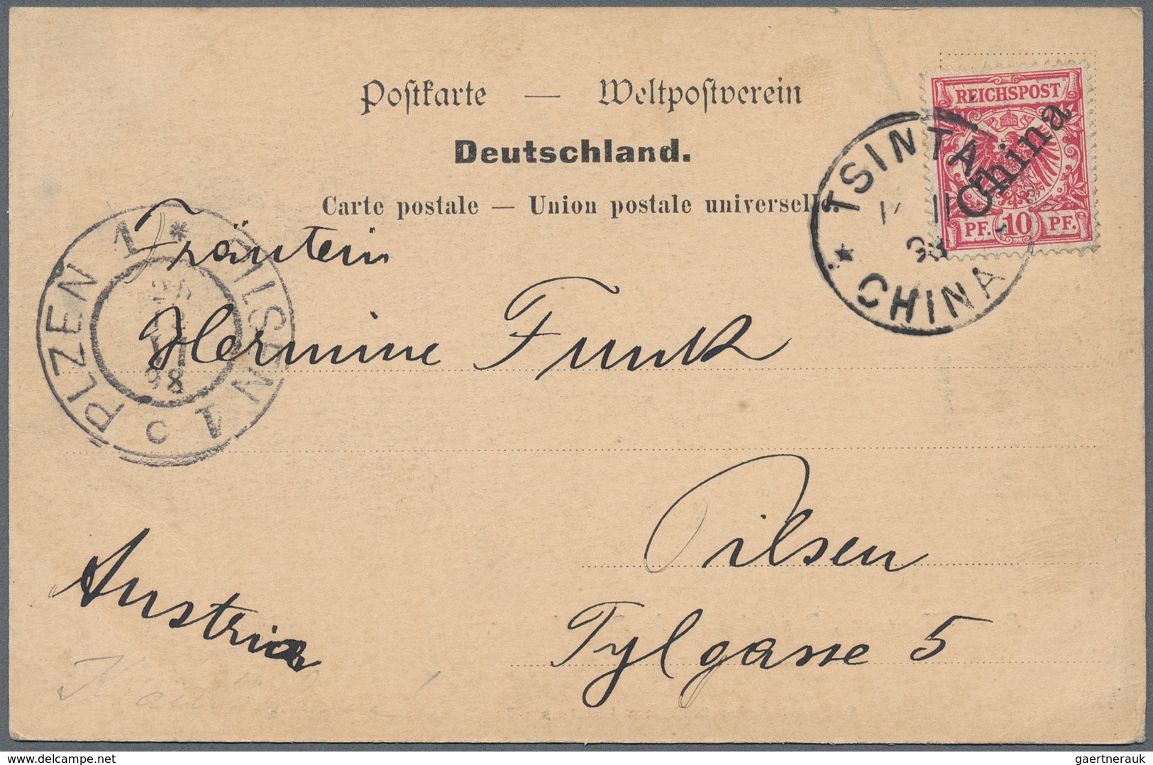 Deutsche Kolonien - Kiautschou: 1898/1912, Partie Mit 17 Belegen Inkl. Ungebrauchter Ganzsachenkarte - Kiauchau