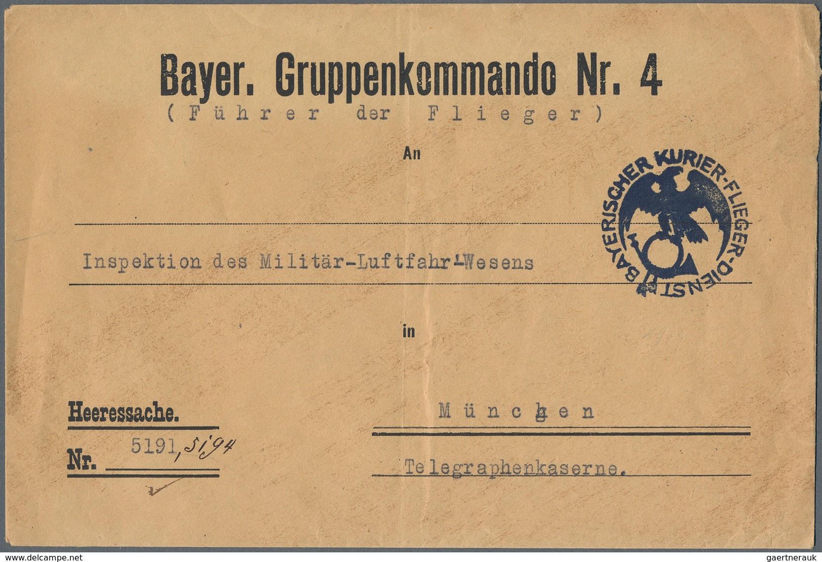 Feldpost 1. Weltkrieg: 1916/1919, Lot Von Fünf Feldpostbriefen/Heeressache Und Einer Vorderseite, Da - Other & Unclassified