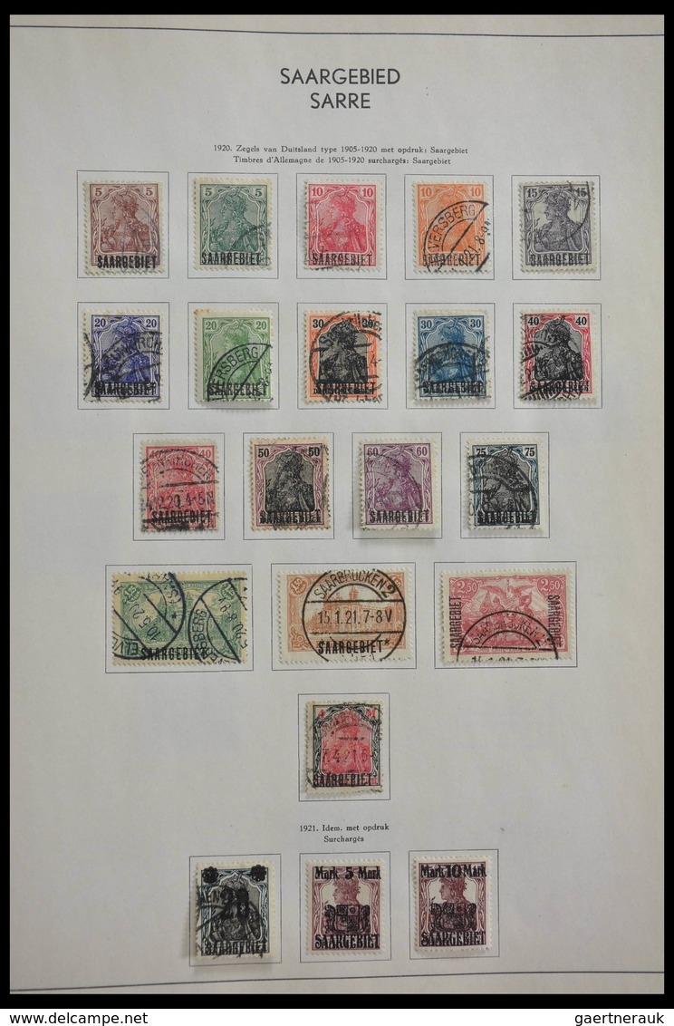 Deutsche Abstimmungsgebiete: 1914-1959: Well filled, MNH, mint hinged and used collection German ter