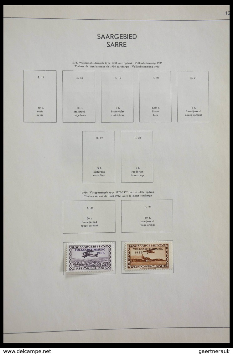 Deutsche Abstimmungsgebiete: 1914-1959: Well filled, MNH, mint hinged and used collection German ter