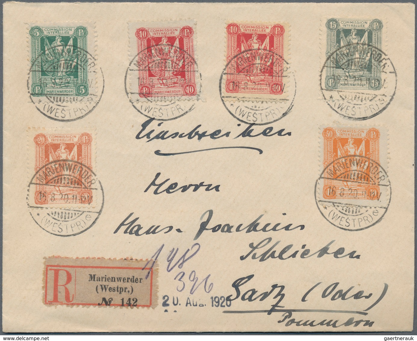 Deutsche Abstimmungsgebiete: Marienwerder: 1850/1932 (ca.), Nette Partie Von 16 Belegen (incl. Etwas - Other & Unclassified