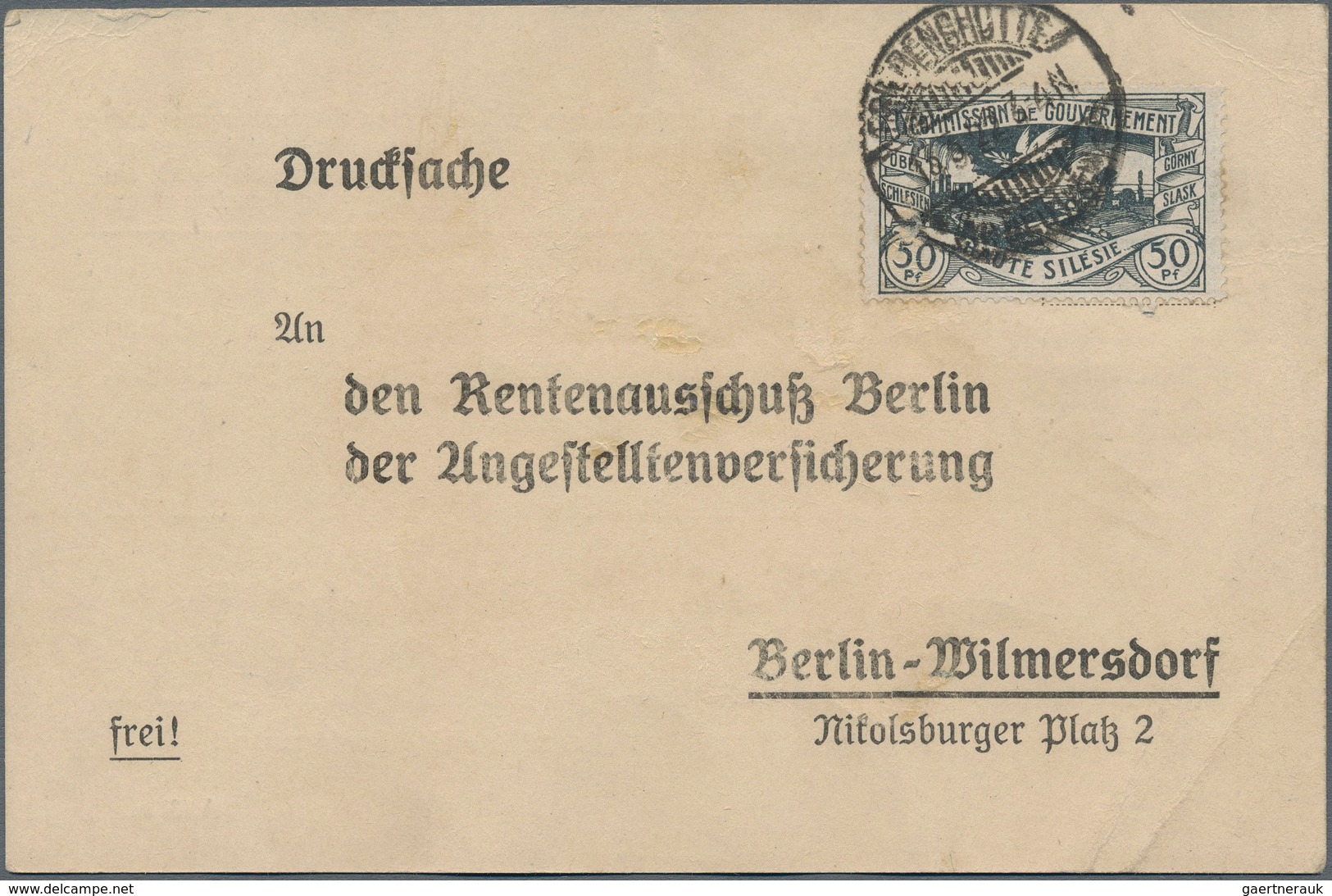 Deutsche Abstimmungsgebiete: Oberschlesien: 1920/1922, Neun Bedarfsbelege Mit Versch. Frankaturen: F - Other & Unclassified