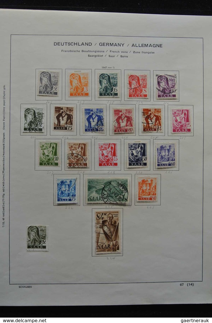 Deutsche Abstimmungsgebiete: Saargebiet: 1920-1959: Very well filled, MNH, mint hinged and used coll