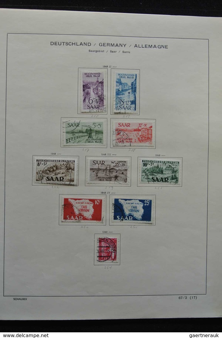 Deutsche Abstimmungsgebiete: Saargebiet: 1920-1959: Very well filled, MNH, mint hinged and used coll