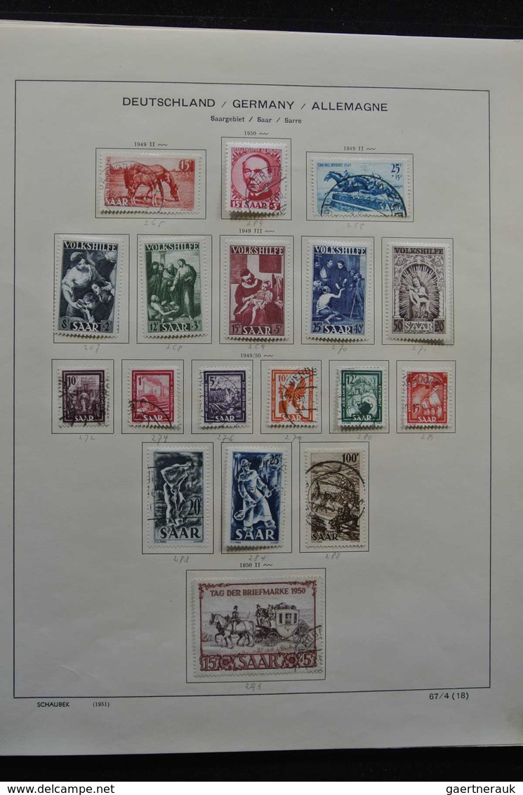 Deutsche Abstimmungsgebiete: Saargebiet: 1920-1959: Very well filled, MNH, mint hinged and used coll