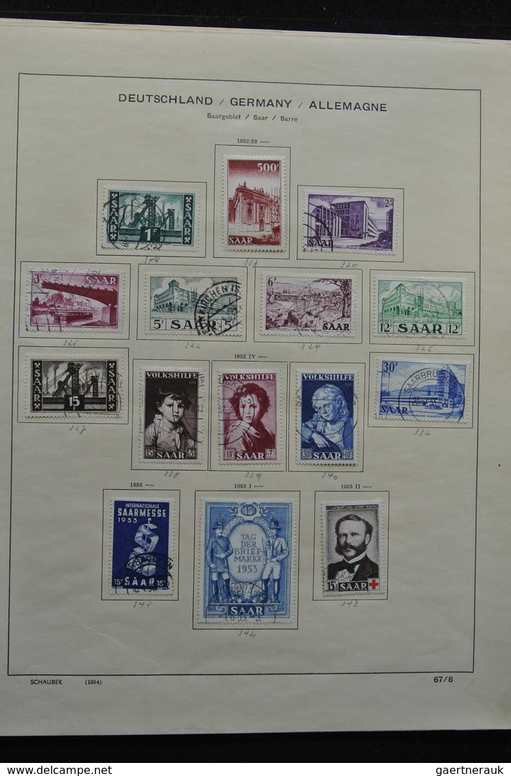 Deutsche Abstimmungsgebiete: Saargebiet: 1920-1959: Very well filled, MNH, mint hinged and used coll