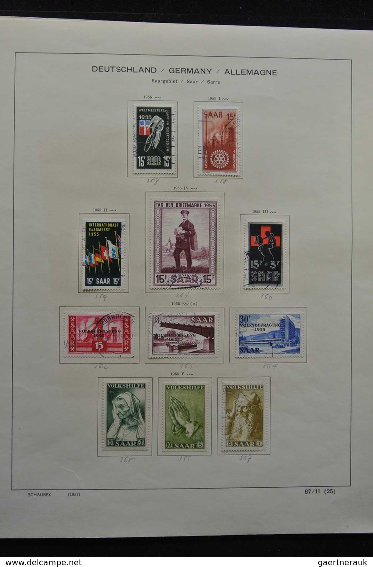 Deutsche Abstimmungsgebiete: Saargebiet: 1920-1959: Very well filled, MNH, mint hinged and used coll