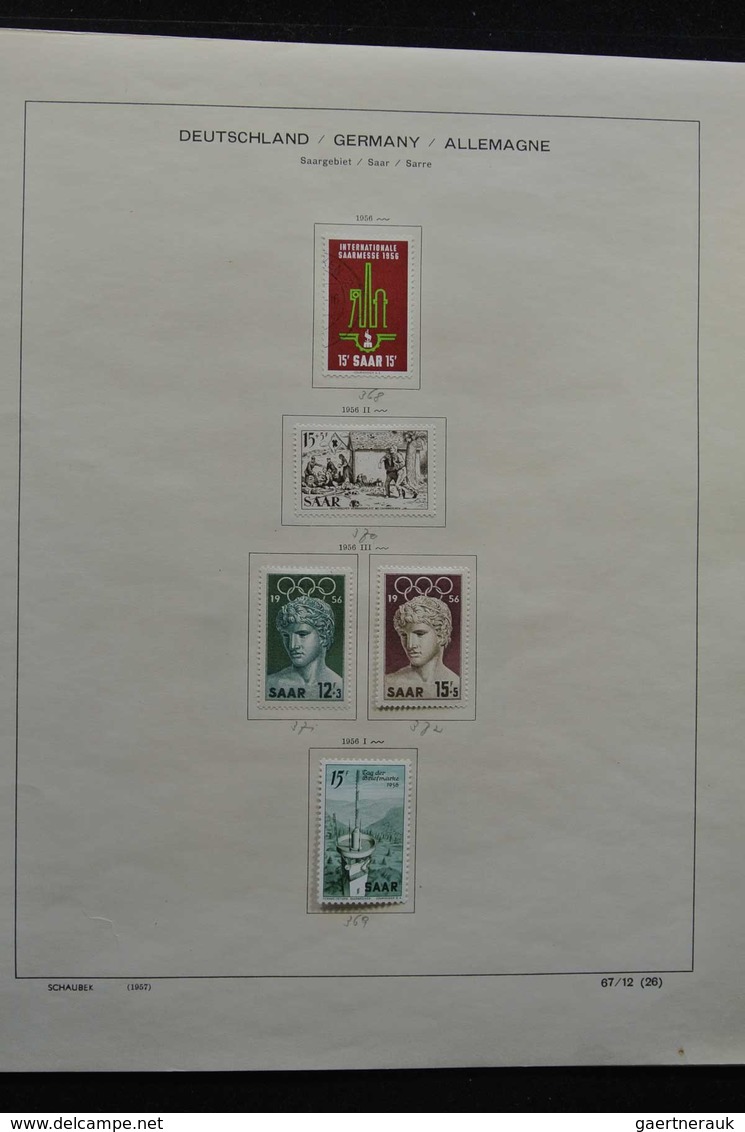 Deutsche Abstimmungsgebiete: Saargebiet: 1920-1959: Very well filled, MNH, mint hinged and used coll