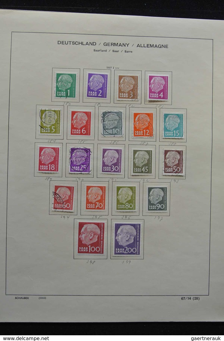 Deutsche Abstimmungsgebiete: Saargebiet: 1920-1959: Very well filled, MNH, mint hinged and used coll