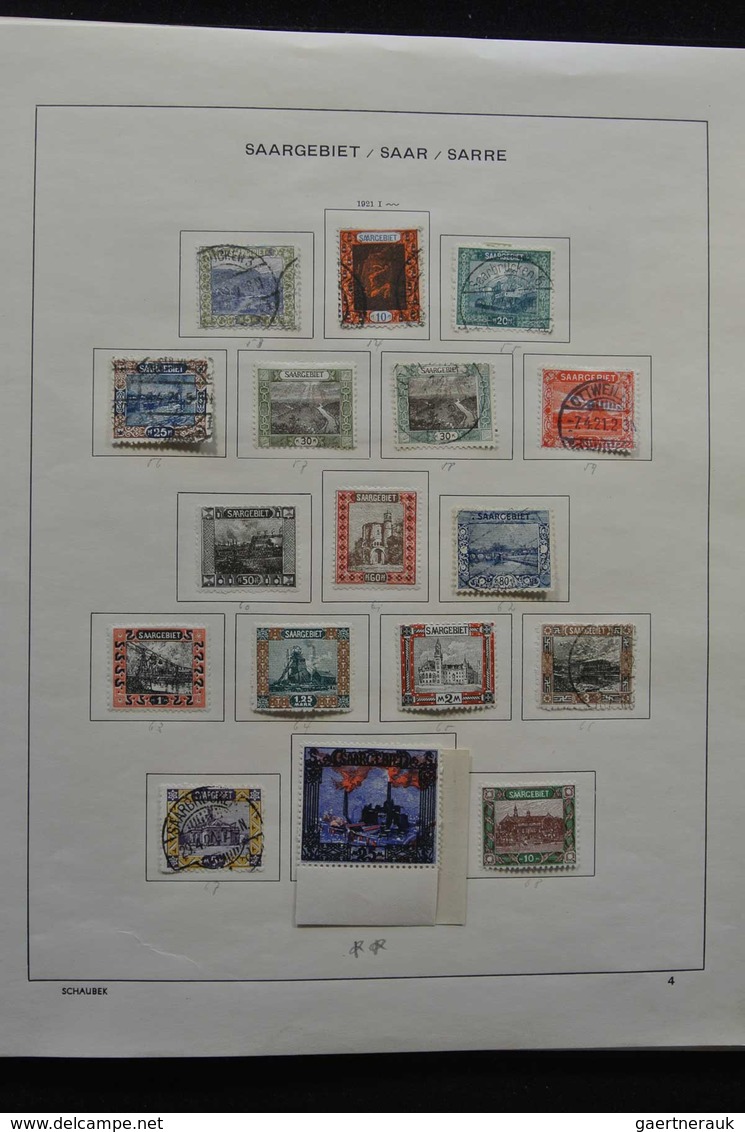 Deutsche Abstimmungsgebiete: Saargebiet: 1920-1959: Very well filled, MNH, mint hinged and used coll