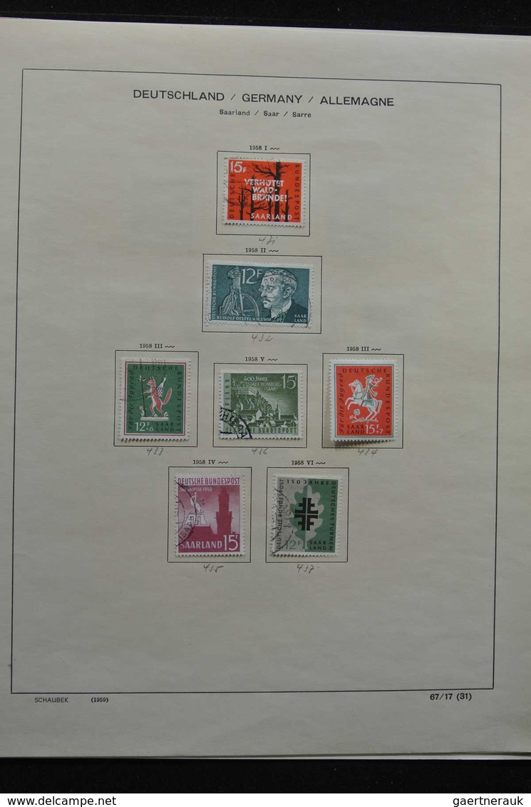 Deutsche Abstimmungsgebiete: Saargebiet: 1920-1959: Very well filled, MNH, mint hinged and used coll