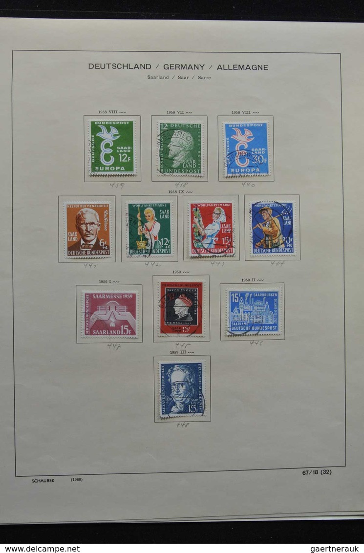 Deutsche Abstimmungsgebiete: Saargebiet: 1920-1959: Very well filled, MNH, mint hinged and used coll