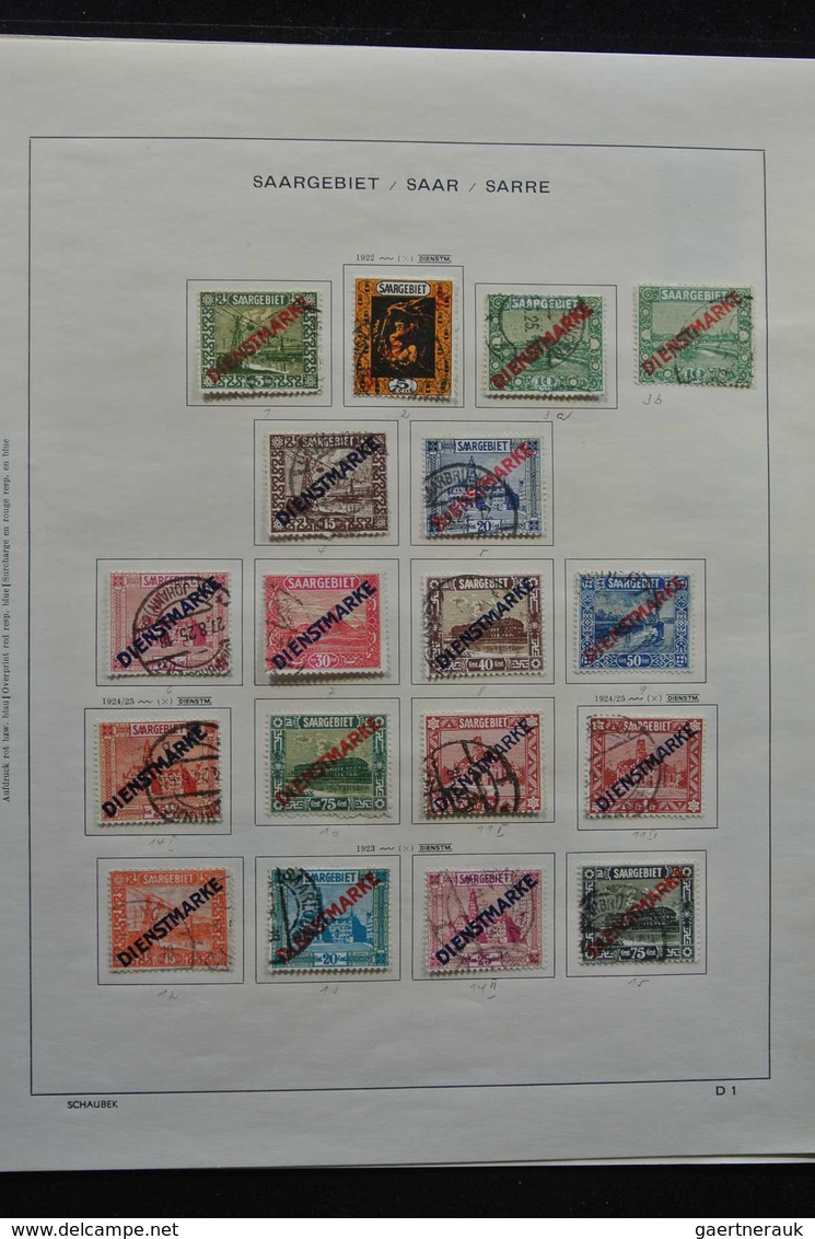 Deutsche Abstimmungsgebiete: Saargebiet: 1920-1959: Very well filled, MNH, mint hinged and used coll