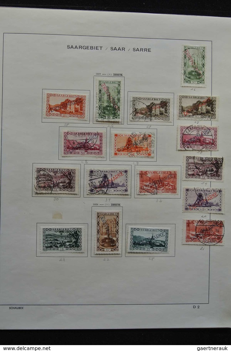 Deutsche Abstimmungsgebiete: Saargebiet: 1920-1959: Very well filled, MNH, mint hinged and used coll