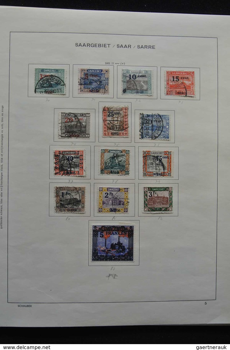 Deutsche Abstimmungsgebiete: Saargebiet: 1920-1959: Very well filled, MNH, mint hinged and used coll