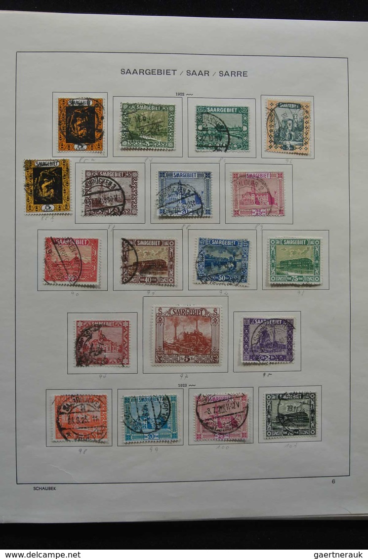 Deutsche Abstimmungsgebiete: Saargebiet: 1920-1959: Very well filled, MNH, mint hinged and used coll