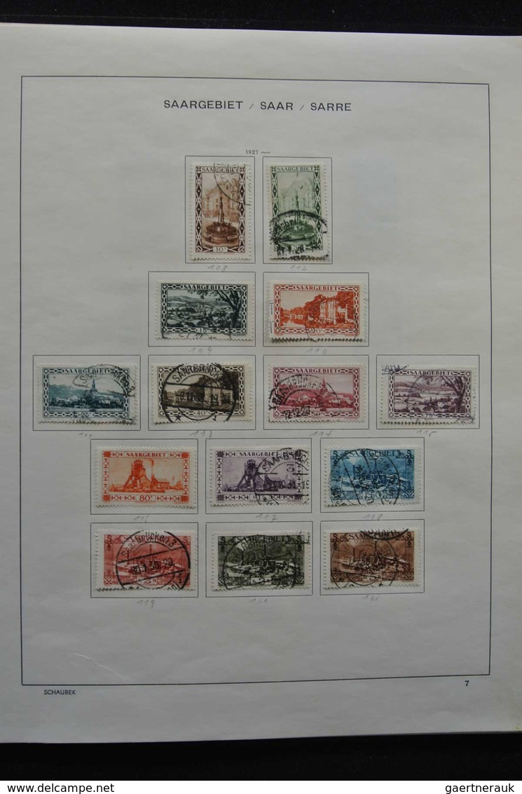 Deutsche Abstimmungsgebiete: Saargebiet: 1920-1959: Very well filled, MNH, mint hinged and used coll