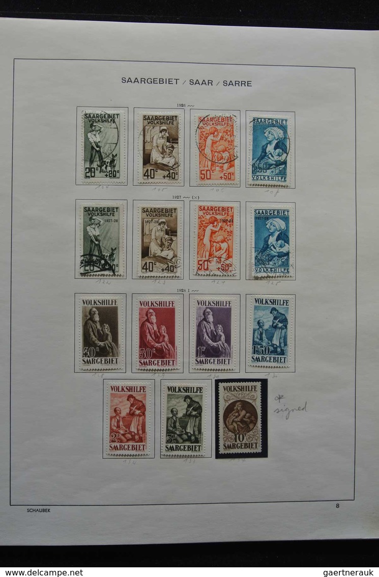 Deutsche Abstimmungsgebiete: Saargebiet: 1920-1959: Very well filled, MNH, mint hinged and used coll