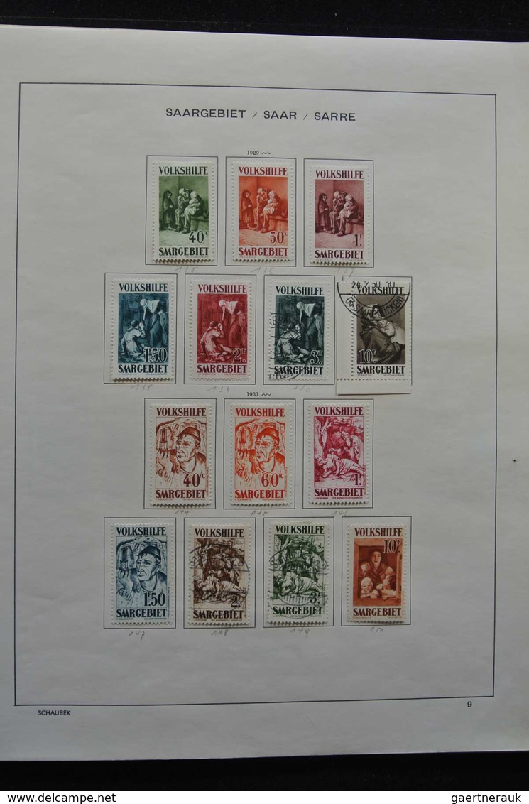 Deutsche Abstimmungsgebiete: Saargebiet: 1920-1959: Very well filled, MNH, mint hinged and used coll