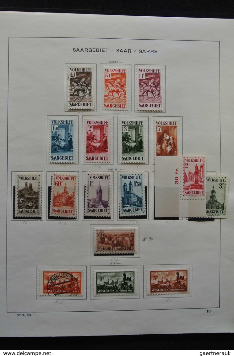 Deutsche Abstimmungsgebiete: Saargebiet: 1920-1959: Very well filled, MNH, mint hinged and used coll