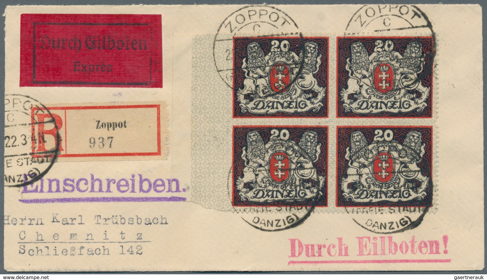 Danzig: 1920/1939 (ca.), Gut Ausgebaute Sammlung Mit Losen Marken Auf Blättern Aufgezogen, Meist Ges - Sonstige & Ohne Zuordnung