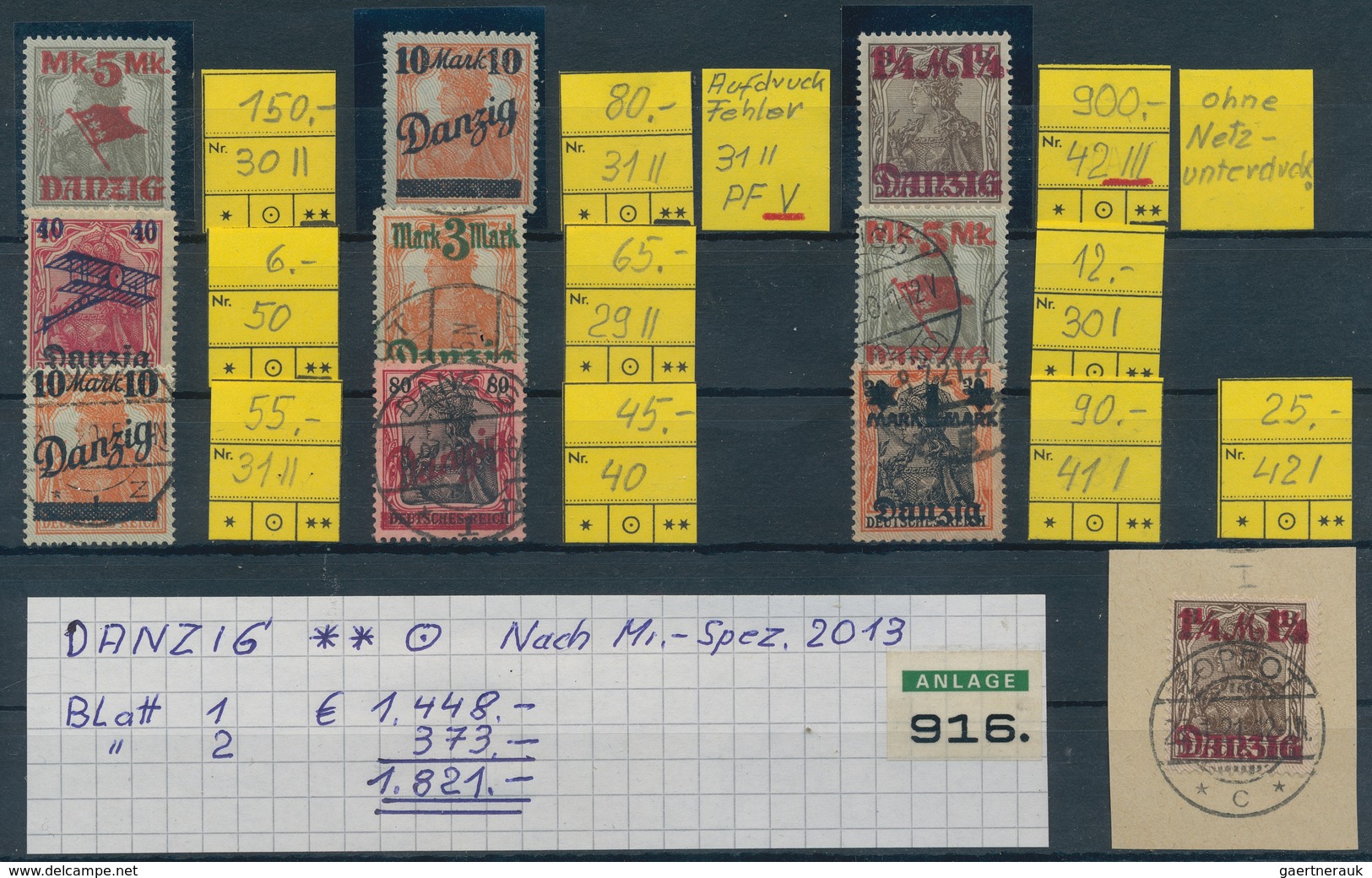 Danzig: 1920/1939, Danzig/Saar, Lot Von 25 Marken Dabei 80 Pfg. Germania-Sarre Ungebraucht Mit Altsi - Sonstige & Ohne Zuordnung