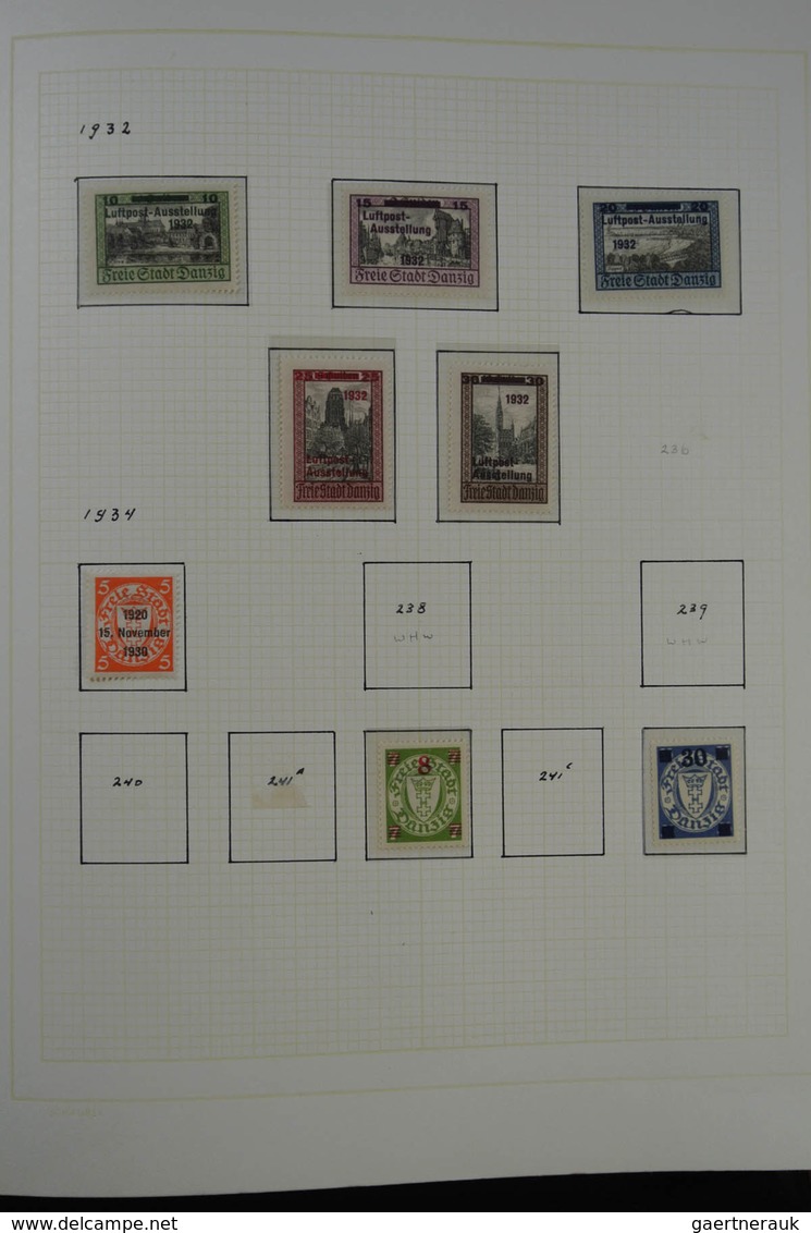 Danzig: 1920-1939: Nicely filled, double (mint and used) collection Danzig 1920-1939 in blanc album.