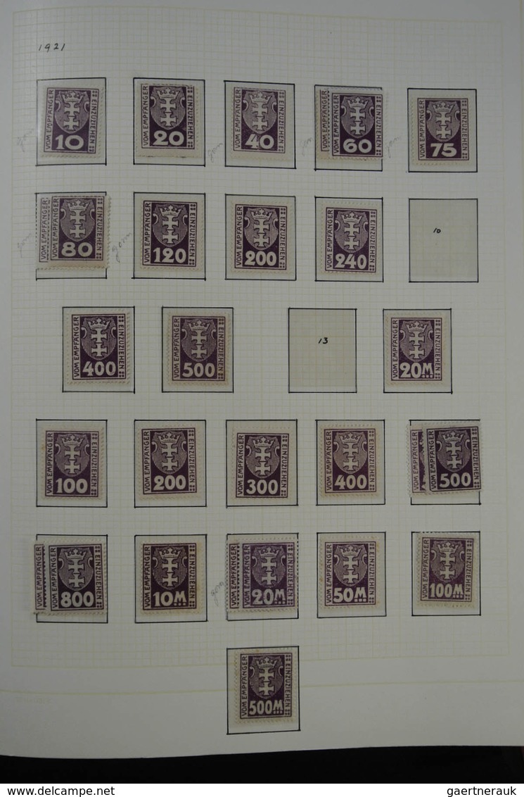 Danzig: 1920-1939: Nicely filled, double (mint and used) collection Danzig 1920-1939 in blanc album.