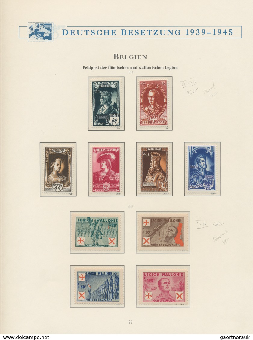 Deutsche Besetzung II. WK: 1940/1945, Fast Ausschließlich Postfrisch Geführte Sammlung Auf Falzlos-B - Occupation 1938-45