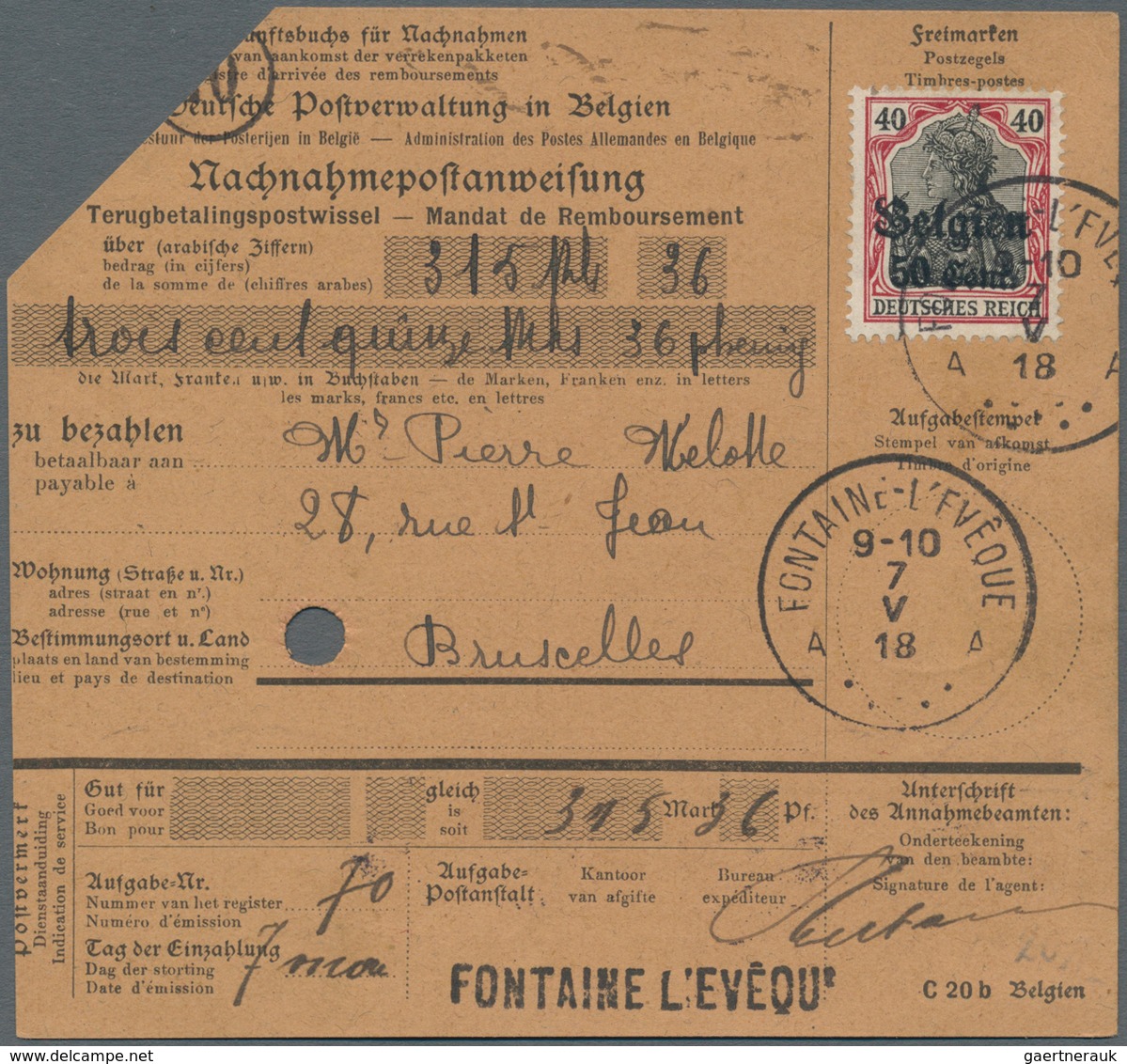 Dt. Besetzung II WK - Belgien - Flämische Legion: 1914/1918 (ca.), Partie Von Ca. 160 Belegen, Dabei - Besetzungen 1938-45