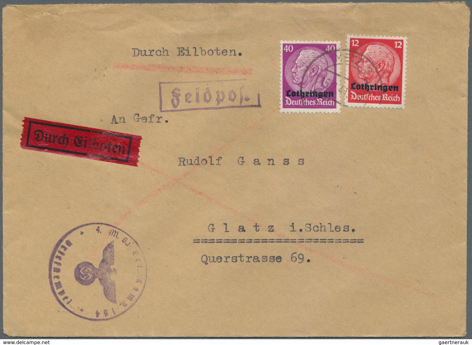 Dt. Besetzung II WK - Elsass: 1940/1944, ELSASS-LOTHRINGEN, Ca. 60 Belege Und Ca. 10 Briefstücke, Fa - Occupation 1938-45