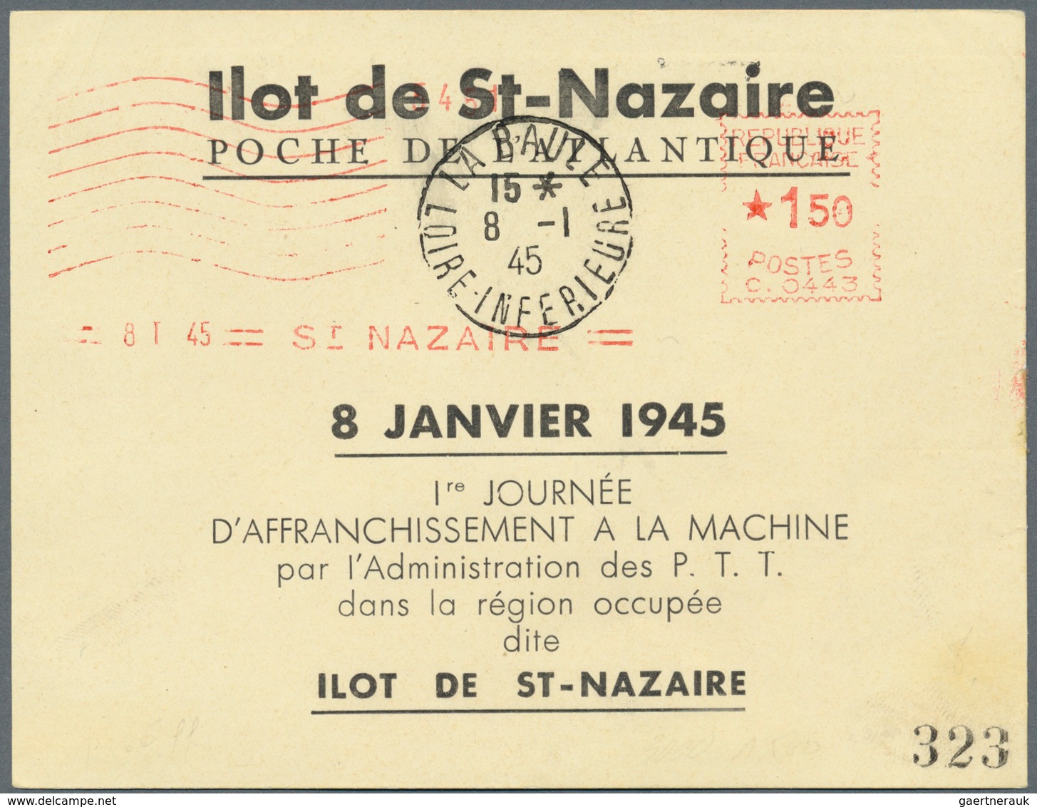 Dt. Besetzung II WK - Frankreich - St. Nazaire: 1945, Hochwertige Sammlung Mit 9 Belegen, Dabei MiNr - Besetzungen 1938-45