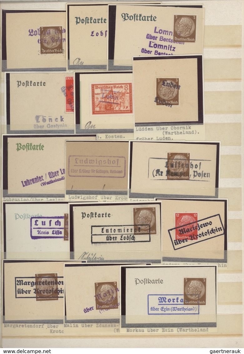 Dt. Besetzung II WK - Generalgouvernement: 1939/1942, NOTSTEMPEL WARTHELAND, Stempel-Spezial-Sammlun - Occupation 1938-45