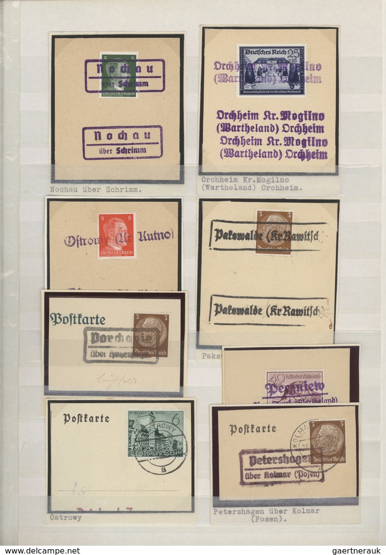 Dt. Besetzung II WK - Generalgouvernement: 1939/1942, NOTSTEMPEL WARTHELAND, Stempel-Spezial-Sammlun - Besetzungen 1938-45