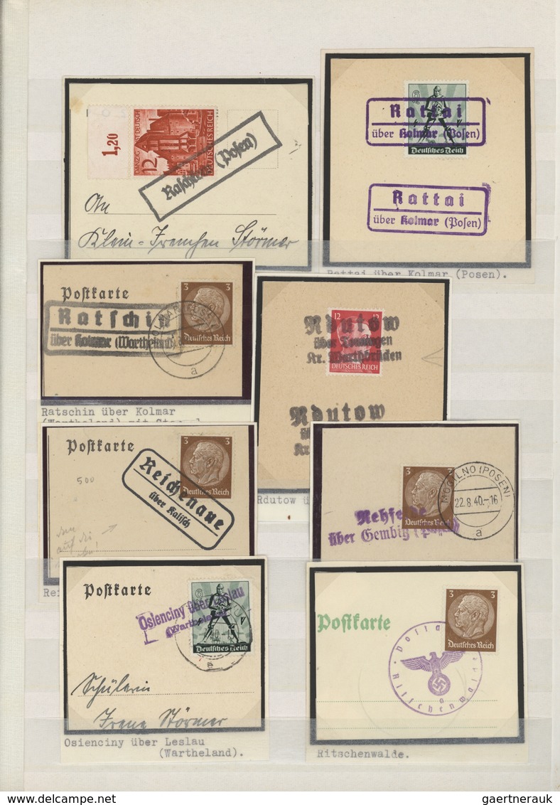 Dt. Besetzung II WK - Generalgouvernement: 1939/1942, NOTSTEMPEL WARTHELAND, Stempel-Spezial-Sammlun - Occupation 1938-45