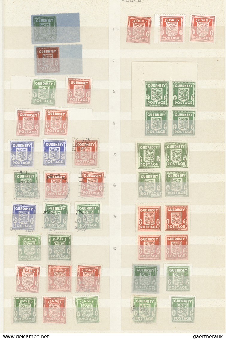 Deutsche Besetzung II. WK - Kanalinseln: 1941/1942, Guernsey Und Jersey, Partie Von 42 Marken Der Wa - Besetzungen 1938-45