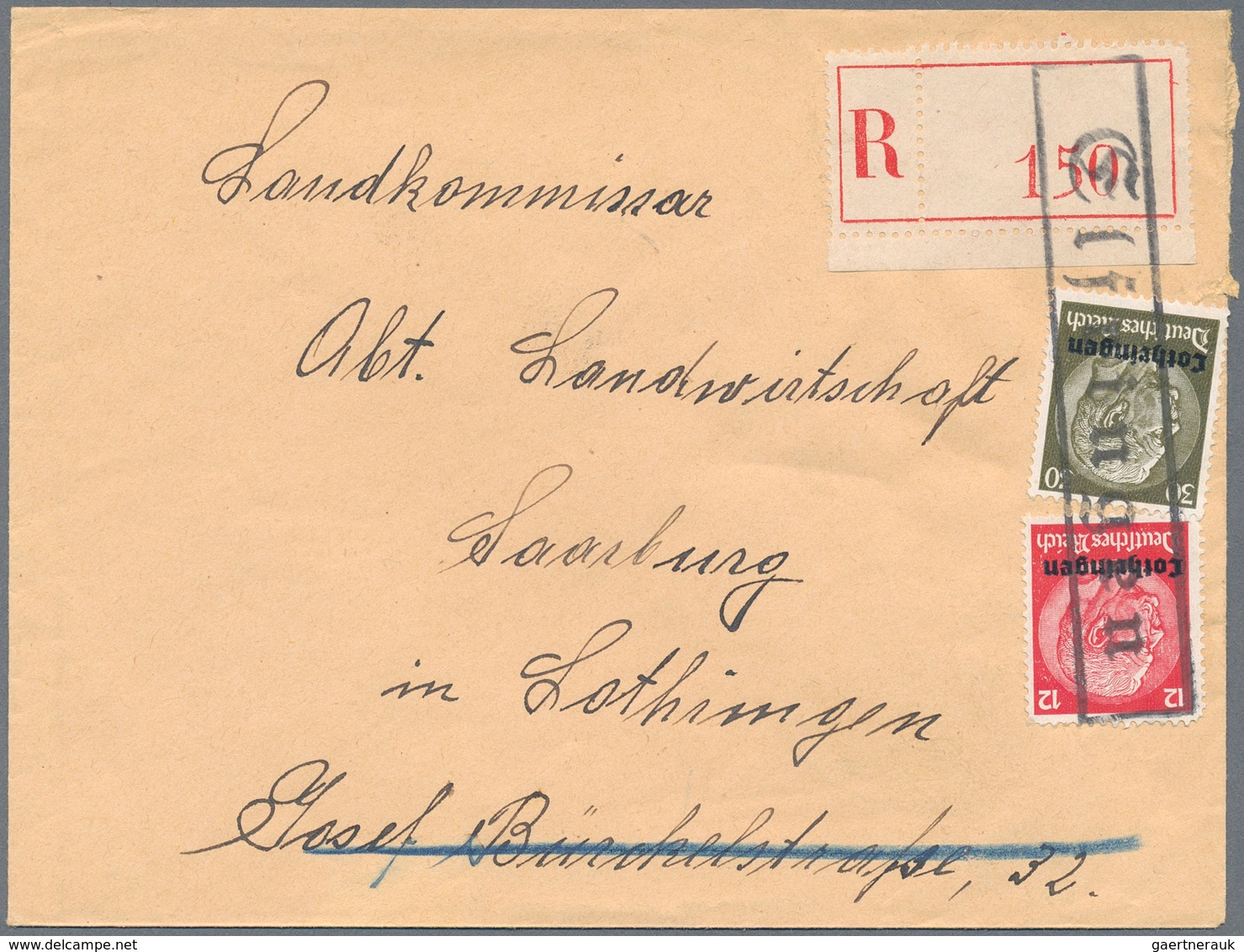 Dt. Besetzung II WK - Lothringen: 1940/1941, Interessantes Lot Von 125 Belegen Der Frühen Besetzungs - Occupation 1938-45