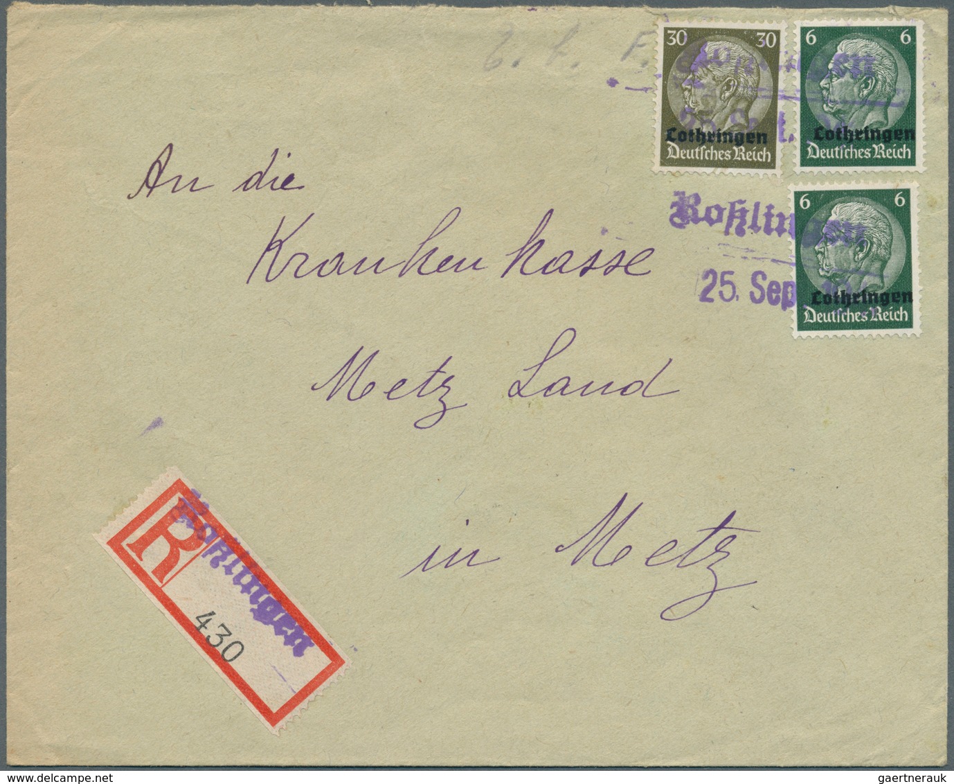 Dt. Besetzung II WK - Lothringen: 1940/44, Umfangreiche Stempelsammlung Von 225 Belegen Und Briefstü - Besetzungen 1938-45