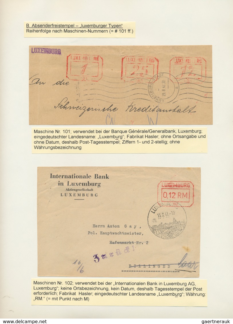 Dt. Besetzung II WK - Luxemburg: 1941/1944, FREISTEMPLER WÄHREND DER BESETZUNG, Kleine Studiensammlu - Besetzungen 1938-45