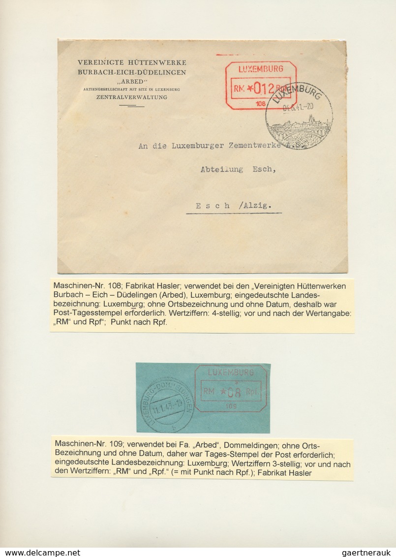 Dt. Besetzung II WK - Luxemburg: 1941/1944, FREISTEMPLER WÄHREND DER BESETZUNG, Kleine Studiensammlu - Bezetting 1938-45