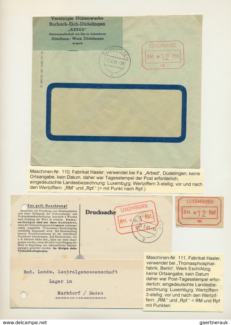 Dt. Besetzung II WK - Luxemburg: 1941/1944, FREISTEMPLER WÄHREND DER BESETZUNG, Kleine Studiensammlu - Besetzungen 1938-45