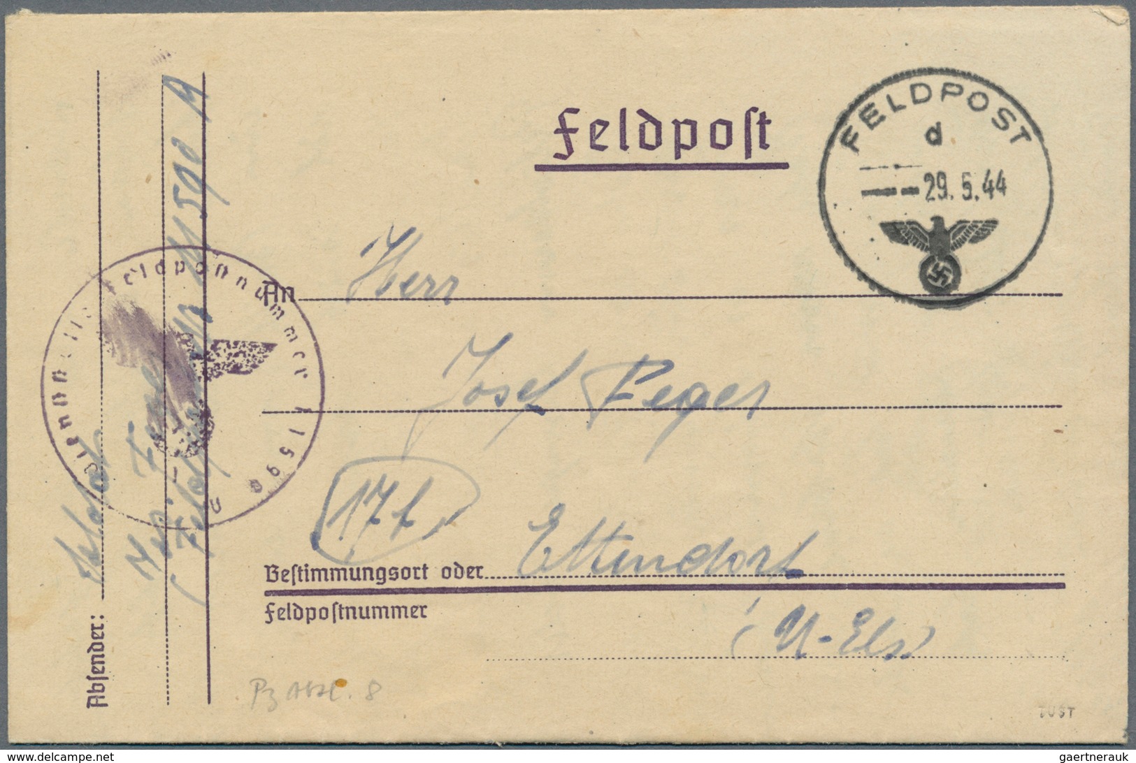 Feldpost 2. Weltkrieg: 1942/1944, 16 Feldpost-Belege (Front-Heimat, Heimat-Front), Zwangsrekrutierte - Other & Unclassified