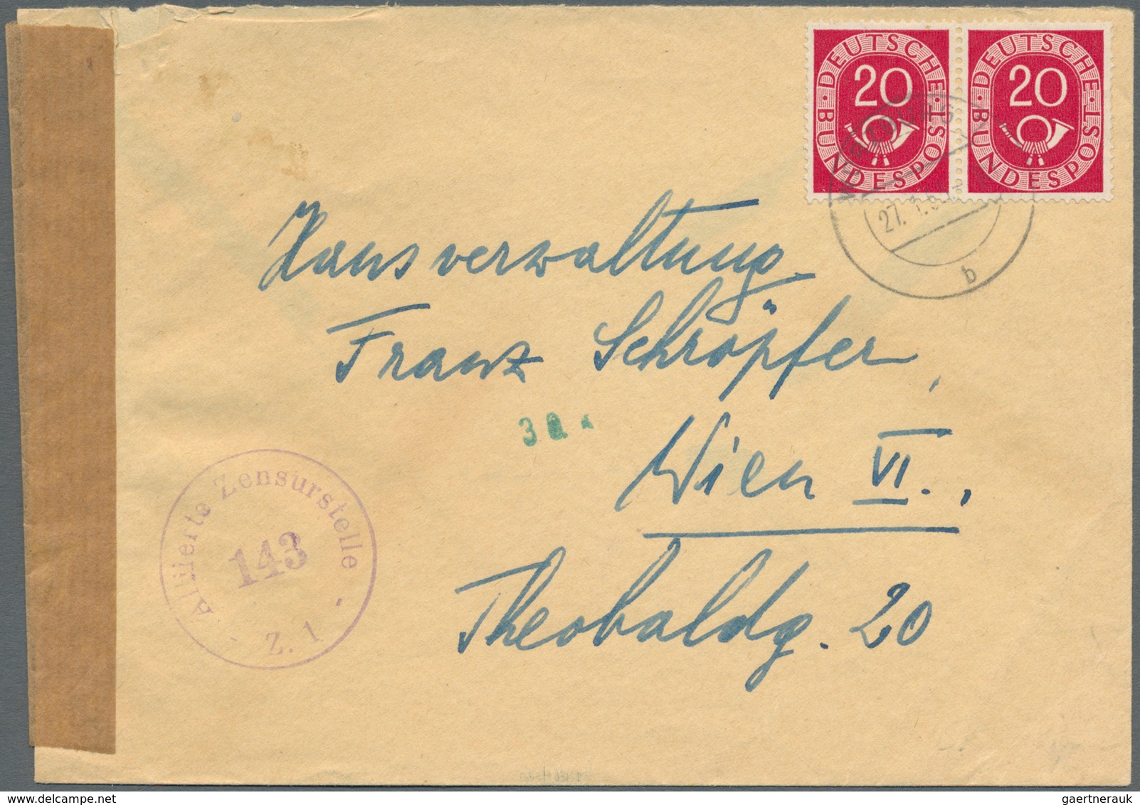 Zensurpost: 1846/1950 (ca.), Partie Von Ca. 64 Belegen, Dabei Auch Ganzsachen.Post Ins Ausland Bzw. - Sonstige & Ohne Zuordnung