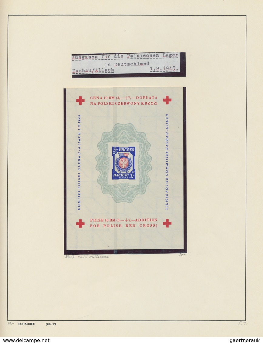 Kriegsgefangenen-Lagerpost: 1945, Rot-Kreuz-Blocks Lager Dachau (11), Ausgaben Der Polnische Siedlun - Autres & Non Classés