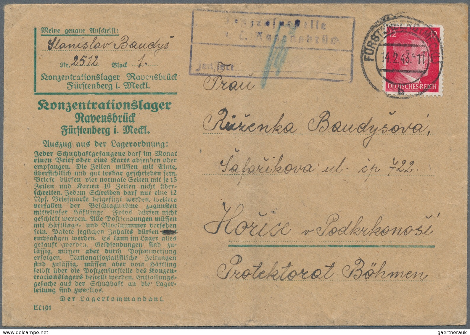 KZ-Post: 1934/1945, Sammlung Von Insgesamt Ca. 220 Belegen, Vordrucken Und Dokumenten, Dabei Belege - Covers & Documents