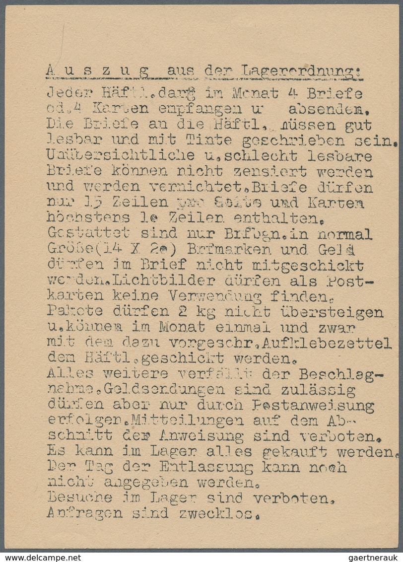 KZ-Post: 1934/1945, Sammlung von insgesamt ca. 220 Belegen, Vordrucken und Dokumenten, dabei Belege