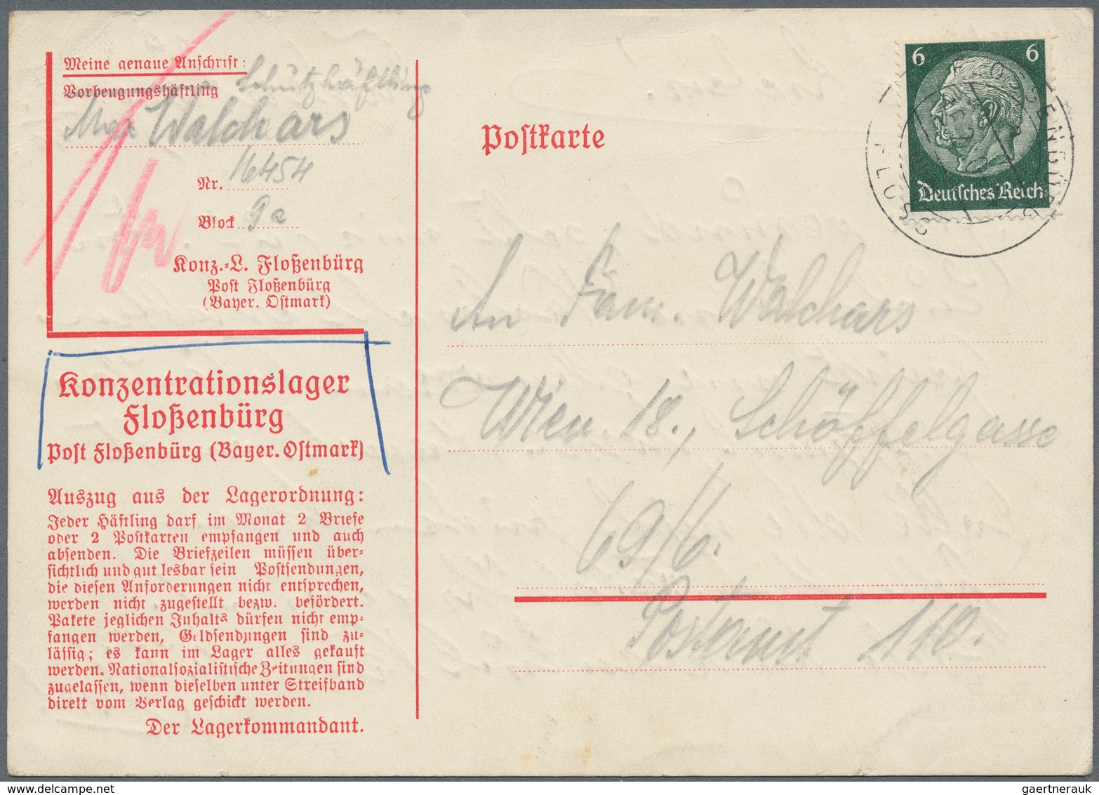 KZ-Post: 1934/1945, Sammlung von insgesamt ca. 220 Belegen, Vordrucken und Dokumenten, dabei Belege