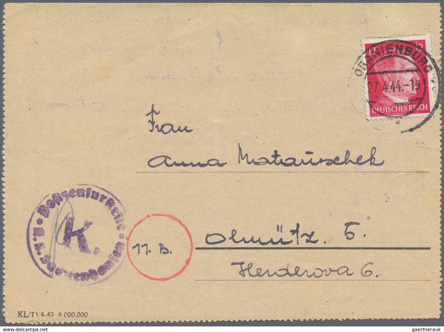 KZ-Post: 1941-1944, Sammlung Mit über 80 Briefen, Belegen Und Briefstücken Von Oder In Lager, Dabei - Covers & Documents