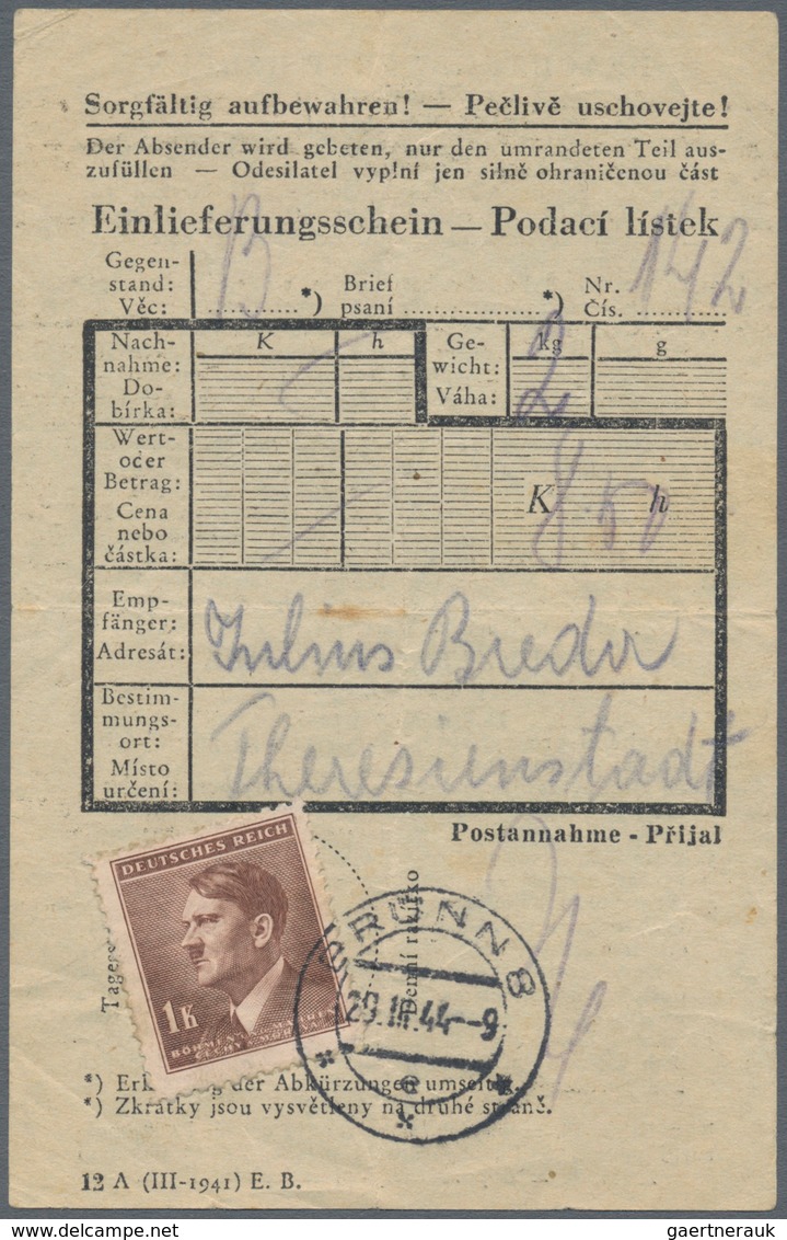 KZ-Post: 1941-1944, Sammlung mit über 80 Briefen, Belegen und Briefstücken von oder in Lager, dabei