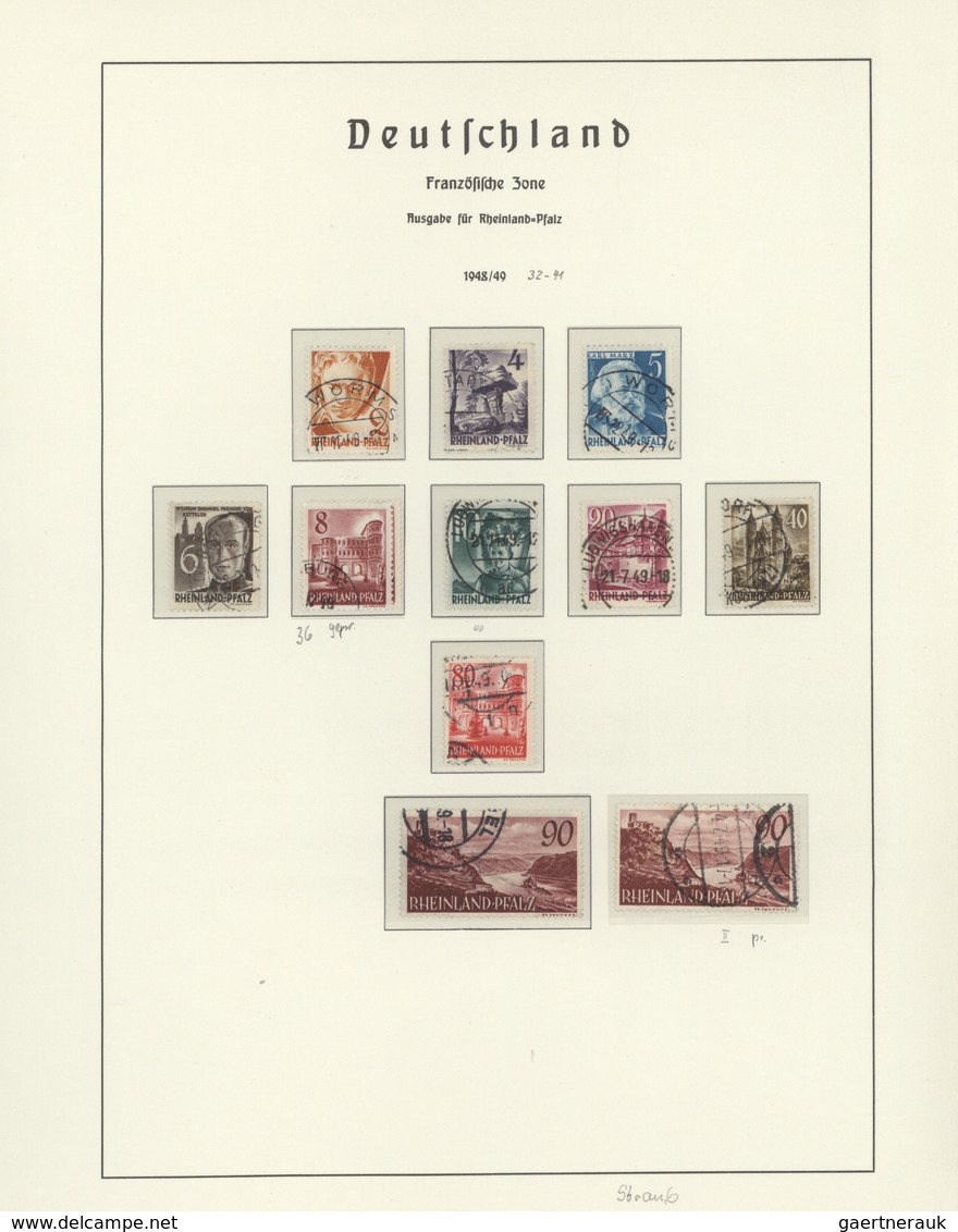 Deutschland nach 1945: 1945-1959, Westzonen und Saarland, Vordruck-Sammlung mit Saar gestempelt (vie